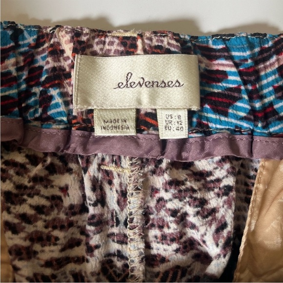 Anthropologie Elevenses Mosaic Print Cropped Trousers Size 8 - Picture 6 of 11